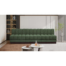  Manufacturer Color_Green -- Quinn 96" Green Chenille Fabric Upholstered 3 pc Armless Modular Sofa IMAGE 2