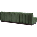  Manufacturer Color_Green -- Quinn 96" Green Chenille Fabric Upholstered 3 pc Armless Modular Sofa IMAGE 6