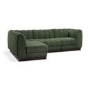  Manufacturer Color_Green -- Quinn 101" Green Chenille Fabric Upholstered 4 pc Modular Sectional IMAGE 1
