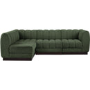  Manufacturer Color_Green -- Quinn 101" Green Chenille Fabric Upholstered 4 pc Modular Sectional IMAGE 4