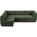  Manufacturer Color_Green -- Quinn 101" Green Chenille Fabric Upholstered 4 pc Modular Sectional IMAGE 5