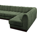  Manufacturer Color_Green -- Quinn 133" Green Chenille Fabric Upholstered 5 pc Modular Sectional IMAGE 10