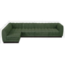  Manufacturer Color_Green -- Quinn 133" Green Chenille Fabric Upholstered 5 pc Modular Sectional IMAGE 15