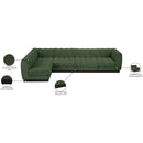  Manufacturer Color_Green -- Quinn 133" Green Chenille Fabric Upholstered 5 pc Modular Sectional IMAGE 16