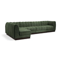  Manufacturer Color_Green -- Quinn 133" Green Chenille Fabric Upholstered 5 pc Modular Sectional IMAGE 1