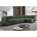  Manufacturer Color_Green -- Quinn 133" Green Chenille Fabric Upholstered 5 pc Modular Sectional IMAGE 2