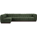  Manufacturer Color_Green -- Quinn 133" Green Chenille Fabric Upholstered 5 pc Modular Sectional IMAGE 4