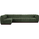 Meridian Quinn Green Chenille Fabric Modular Sectional IMAGE 4