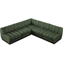  Manufacturer Color_Green -- Quinn 98" Green Chenille Fabric Upholstered 5 pc Modular Sectional IMAGE 5