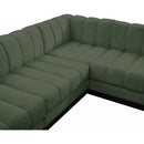  Manufacturer Color_Green -- Quinn 98" Green Chenille Fabric Upholstered 5 pc Modular Sectional IMAGE 9