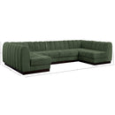  Manufacturer Color_Green -- Quinn 133" Green Chenille Fabric Upholstered 6 pc Modular Sectional IMAGE 19