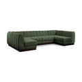  Manufacturer Color_Green -- Quinn 133" Green Chenille Fabric Upholstered 6 pc Modular Sectional IMAGE 1