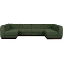 Manufacturer Color_Green -- Quinn 133" Green Chenille Fabric Upholstered 6 pc Modular Sectional IMAGE 4