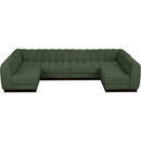  Manufacturer Color_Green -- Quinn 133" Green Chenille Fabric Upholstered 6 pc Modular Sectional IMAGE 5