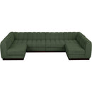 Meridian Quinn Green Chenille Fabric Modular Sectional IMAGE 5