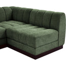  Manufacturer Color_Green -- Quinn 133" Green Chenille Fabric Upholstered 6 pc Modular Sectional IMAGE 9