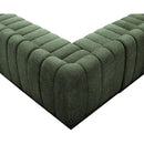  Manufacturer Color_Green -- Quinn 133" Green Chenille Fabric Upholstered 6 pc Modular Sectional IMAGE 10
