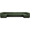  Manufacturer Color_Green -- Quinn 165" Green Chenille Fabric Upholstered 7 pc Modular Sectional IMAGE 4