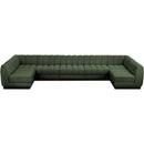  Manufacturer Color_Green -- Quinn 165" Green Chenille Fabric Upholstered 7 pc Modular Sectional IMAGE 5