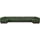  Manufacturer Color_Green -- Quinn 197" Green Chenille Fabric Upholstered 8 pc Modular Sectional IMAGE 4