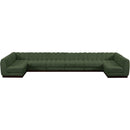  Manufacturer Color_Green -- Quinn 197" Green Chenille Fabric Upholstered 8 pc Modular Sectional IMAGE 5
