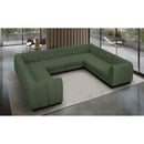  Manufacturer Color_Green -- Quinn 133" Green Chenille Fabric Upholstered 8 pc Modular Sectional IMAGE 2