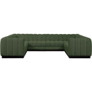  Manufacturer Color_Green -- Quinn 133" Green Chenille Fabric Upholstered 8 pc Modular Sectional IMAGE 4