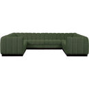 Meridian Quinn Green Chenille Fabric Modular Sectional IMAGE 4
