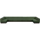  Manufacturer Color_Green -- Quinn 229" Green Chenille Fabric Upholstered 9 pc Modular Sectional IMAGE 5