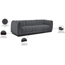  Manufacturer Color_Grey -- Quinn 101" Grey Chenille Fabric Upholstered 3 pc Modular Sofa IMAGE 11