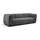  Manufacturer Color_Grey -- Quinn 101" Grey Chenille Fabric Upholstered 3 pc Modular Sofa IMAGE 1