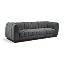 Meridian Quinn Grey Chenille Fabric Modular Sofa IMAGE 1