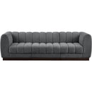  Manufacturer Color_Grey -- Quinn 101" Grey Chenille Fabric Upholstered 3 pc Modular Sofa IMAGE 4