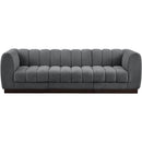 Meridian Quinn Grey Chenille Fabric Modular Sofa IMAGE 4