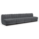  Manufacturer Color_Grey -- Quinn 128" Grey Chenille Fabric Upholstered 4 pc Armless Modular Sofa IMAGE 10