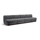  Manufacturer Color_Grey -- Quinn 128" Grey Chenille Fabric Upholstered 4 pc Armless Modular Sofa IMAGE 1