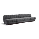 Meridian Quinn Grey Chenille Fabric Modular Sofa IMAGE 1