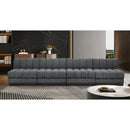  Manufacturer Color_Grey -- Quinn 128" Grey Chenille Fabric Upholstered 4 pc Armless Modular Sofa IMAGE 2