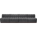  Manufacturer Color_Grey -- Quinn 128" Grey Chenille Fabric Upholstered 4 pc Armless Modular Sofa IMAGE 4