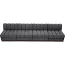  Manufacturer Color_Grey -- Quinn 128" Grey Chenille Fabric Upholstered 4 pc Armless Modular Sofa IMAGE 5