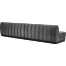  Manufacturer Color_Grey -- Quinn 128" Grey Chenille Fabric Upholstered 4 pc Armless Modular Sofa IMAGE 6