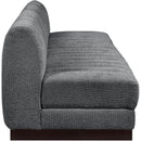 Manufacturer Color_Grey -- Quinn 128" Grey Chenille Fabric Upholstered 4 pc Armless Modular Sofa IMAGE 7