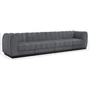  Manufacturer Color_Grey -- Quinn 133" Grey Chenille Fabric Upholstered 4 pc Modular Sofa IMAGE 10