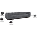  Manufacturer Color_Grey -- Quinn 133" Grey Chenille Fabric Upholstered 4 pc Modular Sofa IMAGE 11