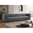  Manufacturer Color_Grey -- Quinn 133" Grey Chenille Fabric Upholstered 4 pc Modular Sofa IMAGE 2