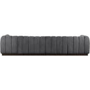  Manufacturer Color_Grey -- Quinn 133" Grey Chenille Fabric Upholstered 4 pc Modular Sofa IMAGE 3