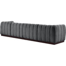  Manufacturer Color_Grey -- Quinn 133" Grey Chenille Fabric Upholstered 4 pc Modular Sofa IMAGE 6