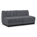 Meridian Quinn Grey Chenille Fabric Modular Sofa IMAGE 10