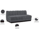  Manufacturer Color_Grey -- Quinn 64" Grey Chenille Fabric Upholstered 2 pc Armless Modular Loveseat IMAGE 11