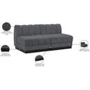 Meridian Quinn Grey Chenille Fabric Modular Sofa IMAGE 11